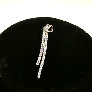 Silver 925 Stamped Dangly Pendant With Stones.